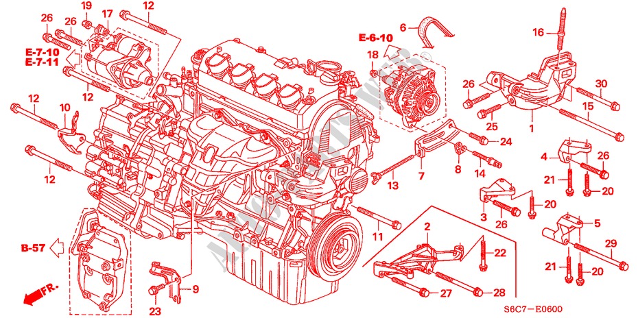 MOTORHALTERUNG (1.4L/1.5L/1.6L/1.7L) für Honda CIVIC 1.4SE 5 Türen 4 gang automatikgetriebe 2005