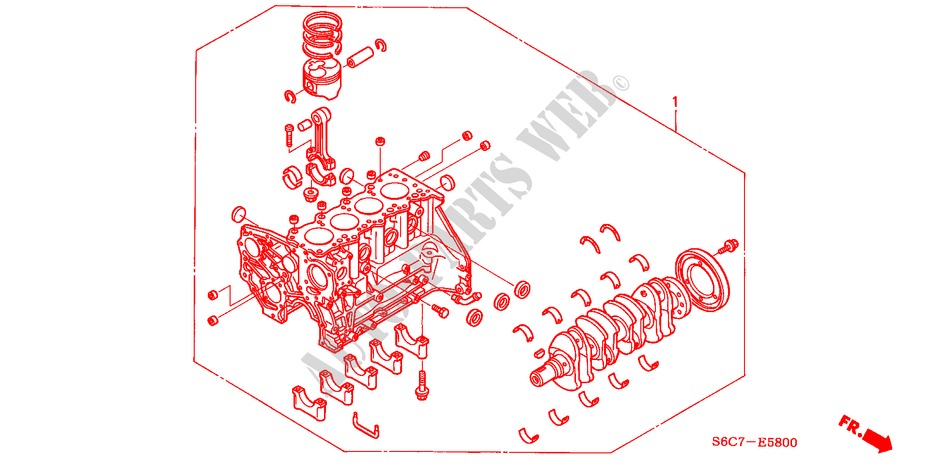 MOTORTEIL(DIESEL) für Honda CIVIC 1.7LS 5 Türen 5 gang-Schaltgetriebe 2005