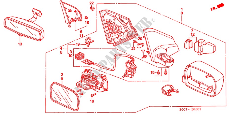 SPIEGEL(FERNBEDIENUNG) (1) für Honda CIVIC 1.4SE 5 Türen 4 gang automatikgetriebe 2005