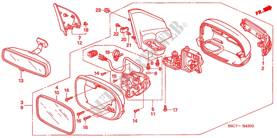 SPIEGEL(FERNBEDIENUNG) (2) für Honda CIVIC 1.7LS 5 Türen 5 gang-Schaltgetriebe 2005