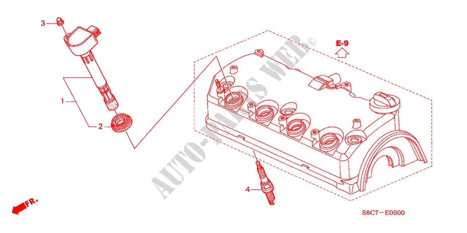 ZUENDSPULE(1.4L/1.5L/1.6L/1.7L) für Honda CIVIC 1.4SE 5 Türen 4 gang automatikgetriebe 2005