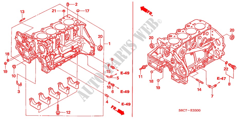 ZYLINDERBLOCK(DIESEL) für Honda CIVIC 1.7LS 5 Türen 5 gang-Schaltgetriebe 2005
