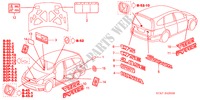 EMBLEM/WARNETIKETT für Honda STREAM 1.7ES 5 Türen 5 gang-Schaltgetriebe 2002