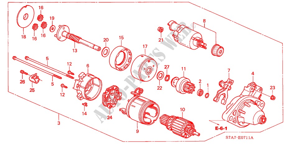ANLASSER(DENSO) (2.0L) für Honda STREAM 2.0ES 5 Türen 5 gang automatikgetriebe 2001