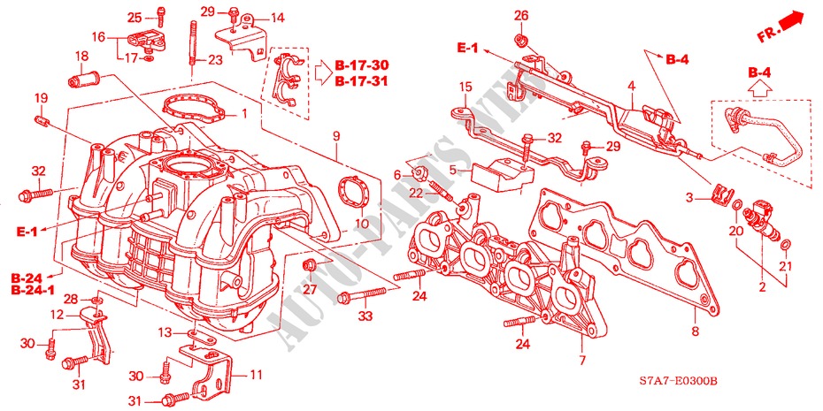 ANSAUGKRUEMMER(1.7L) für Honda STREAM 1.7ES 5 Türen 5 gang-Schaltgetriebe 2002