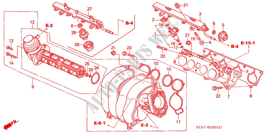ANSAUGKRUEMMER(2.0L) für Honda STREAM 2.0SI 5 Türen 5 gang automatikgetriebe 2002