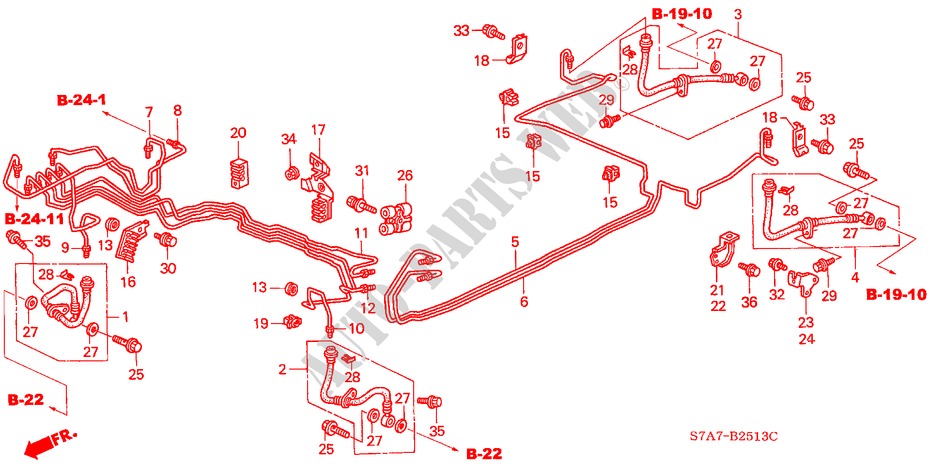 BREMSLEITUNGEN(ABS) (2.0L) (RH) für Honda STREAM 2.0SE        SPORT 5 Türen 5 gang automatikgetriebe 2001