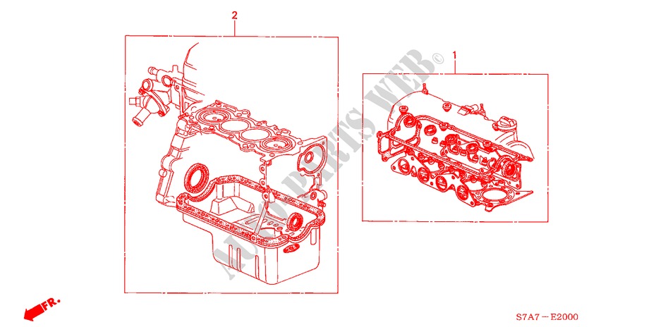 DICHTUNG SATZ(1.7L) für Honda STREAM 1.7ES 5 Türen 5 gang-Schaltgetriebe 2002
