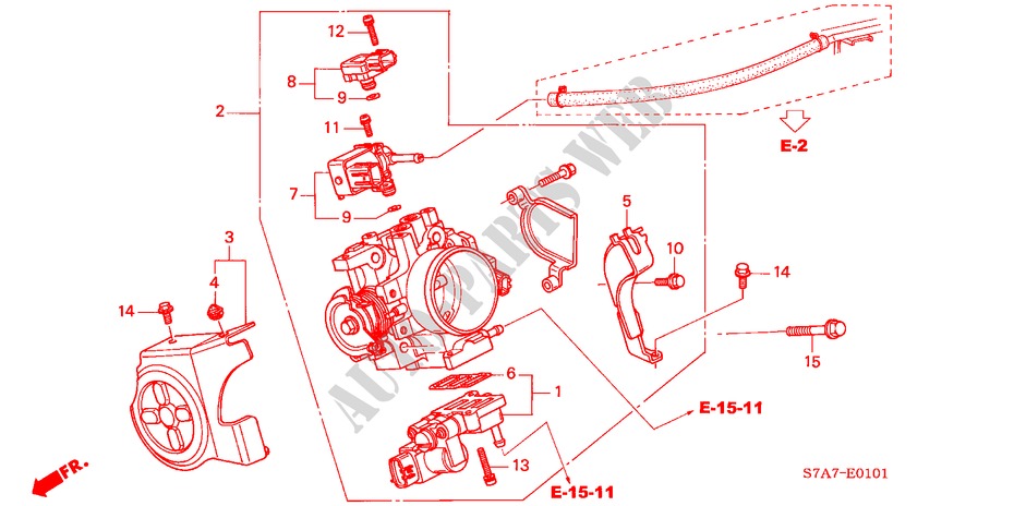 DROSSELKLAPPENGEHAEUSE(2.0L) für Honda STREAM 2.0SI 5 Türen 5 gang automatikgetriebe 2002