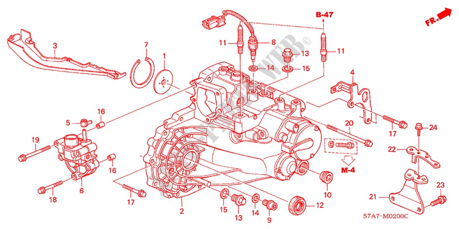 GETRIEBEGEHAEUSE(1.7L) für Honda STREAM 1.7ES 5 Türen 5 gang-Schaltgetriebe 2002