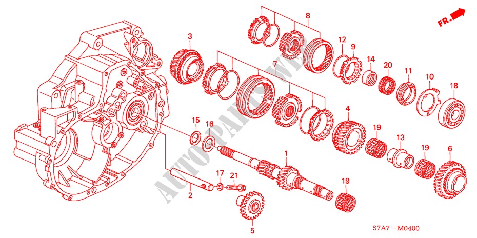 HAUPTWELLE(1.7L) für Honda STREAM 1.7LS 5 Türen 5 gang-Schaltgetriebe 2003