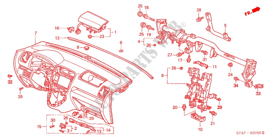 INSTRUMENTENBRETT(LH) für Honda STREAM 1.7ES 5 Türen 5 gang-Schaltgetriebe 2003