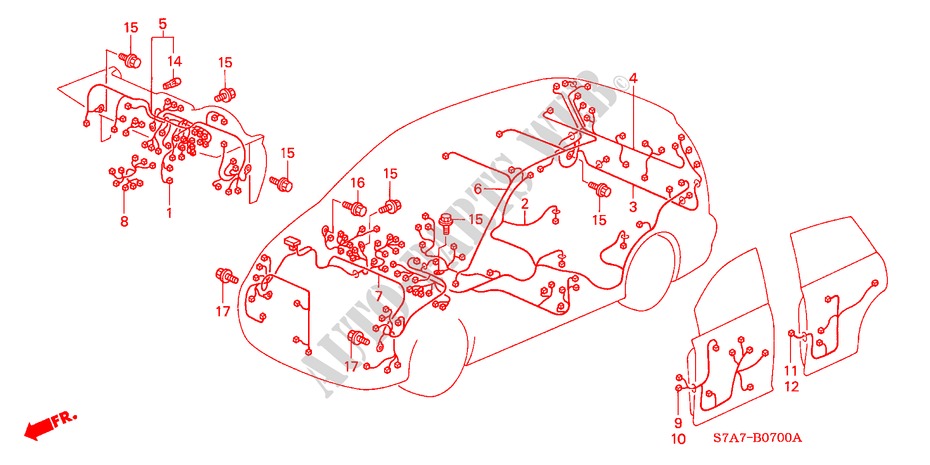 KABELBAUM(LH) für Honda STREAM 1.7LS 5 Türen 5 gang-Schaltgetriebe 2002