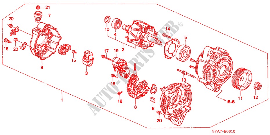 LICHTMASCHINE(DENSO) (1.7L) für Honda STREAM 1.7ES 5 Türen 5 gang-Schaltgetriebe 2003