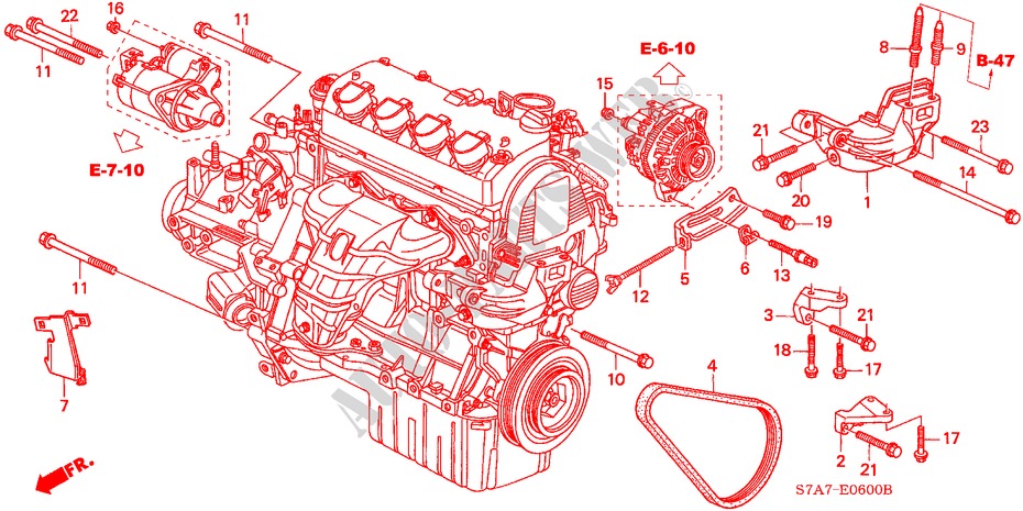 MOTORHALTERUNG (1.7L) für Honda STREAM 1.7ES 5 Türen 5 gang-Schaltgetriebe 2003