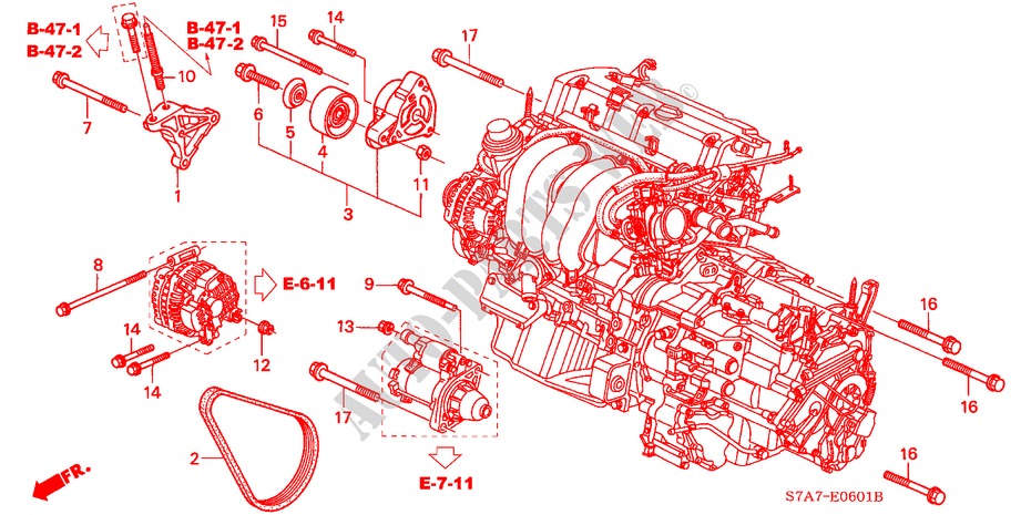 MOTORHALTERUNG (2.0L) für Honda STREAM 2.0SI 5 Türen 5 gang automatikgetriebe 2002