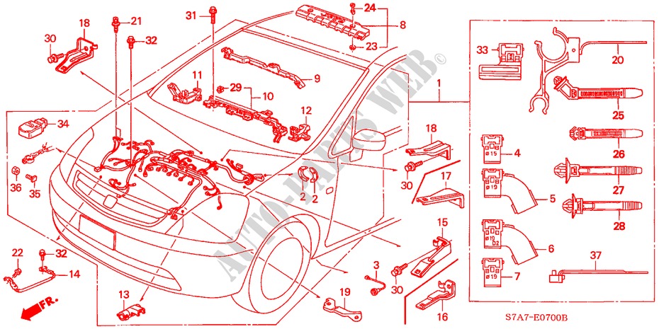 MOTORKABELBAUM (1.7L) für Honda STREAM 1.7ES 5 Türen 5 gang-Schaltgetriebe 2003