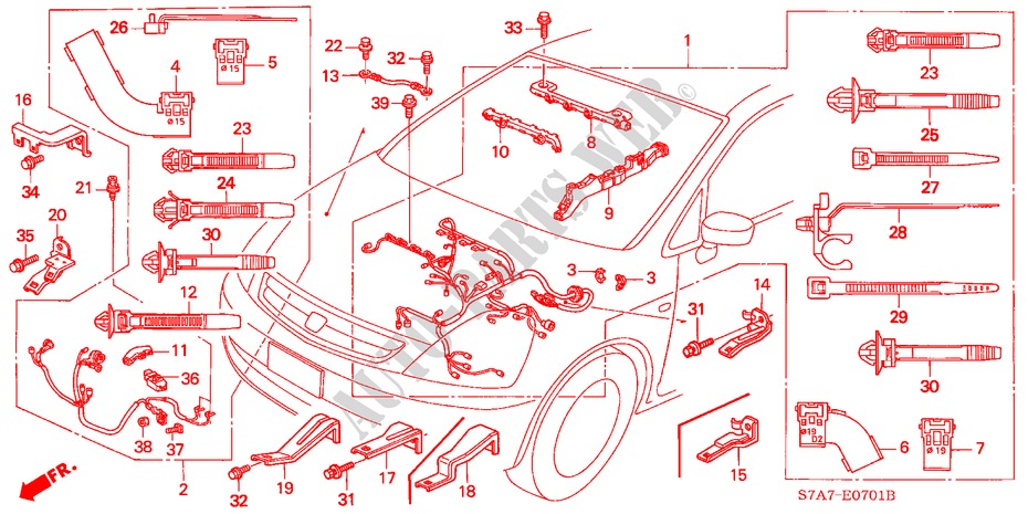 MOTORKABELBAUM (2.0L) für Honda STREAM 2.0ES 5 Türen 5 gang automatikgetriebe 2001