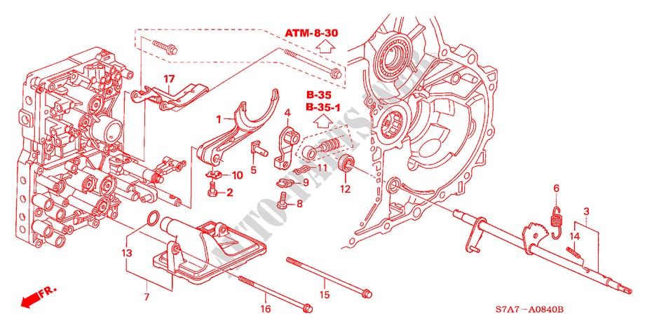 SCHALTGABEL für Honda STREAM 2.0ES 5 Türen 5 gang automatikgetriebe 2001