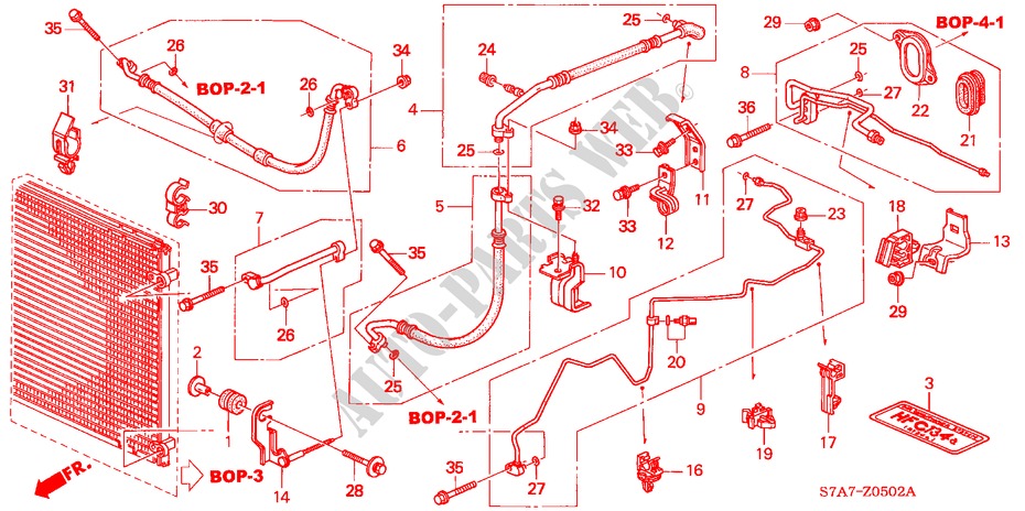 SCHLAEUCHE/LEITUNGEN(LH) ( '03) (EINZEL) (2.0L) für Honda STREAM 2.0ES 5 Türen 5 gang automatikgetriebe 2001