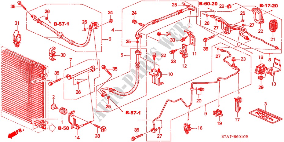 SCHLAEUCHE/LEITUNGEN(LH) ( '03) (ZWEIFACH) (2.0L) für Honda STREAM 2.0ES 5 Türen 5 gang automatikgetriebe 2001