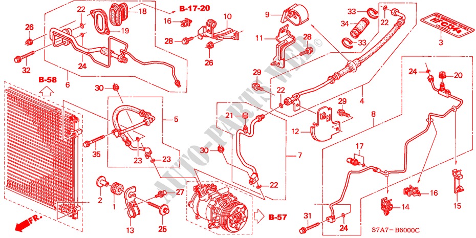 SCHLAEUCHE/LEITUNGEN(LH) (EINZEL) (1.7L) für Honda STREAM 1.7ES 5 Türen 5 gang-Schaltgetriebe 2002