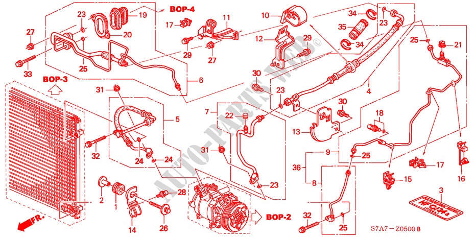 SCHLAEUCHE/LEITUNGEN(LH) (EINZEL) (1.7L) für Honda STREAM 1.7ES 5 Türen 5 gang-Schaltgetriebe 2003
