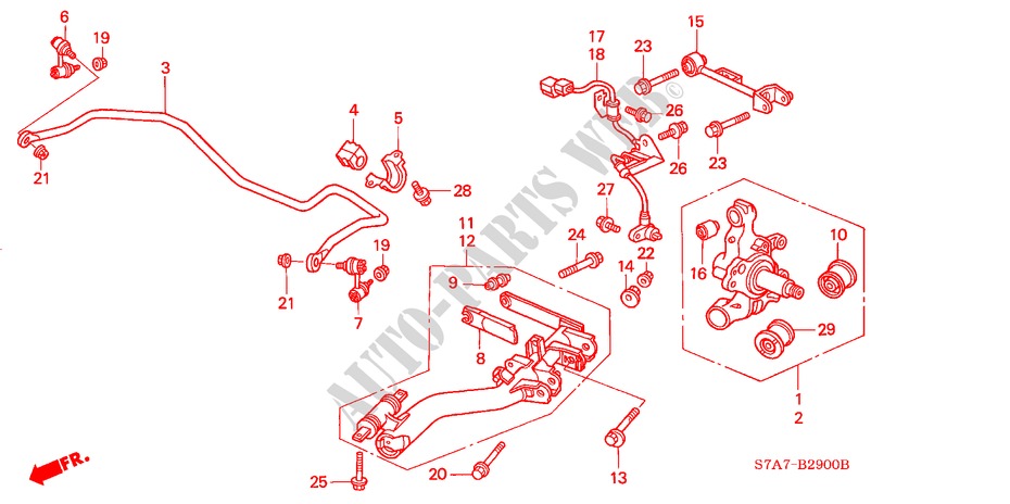 UNTERER ARM, HINTEN für Honda STREAM 1.7ES 5 Türen 5 gang-Schaltgetriebe 2003