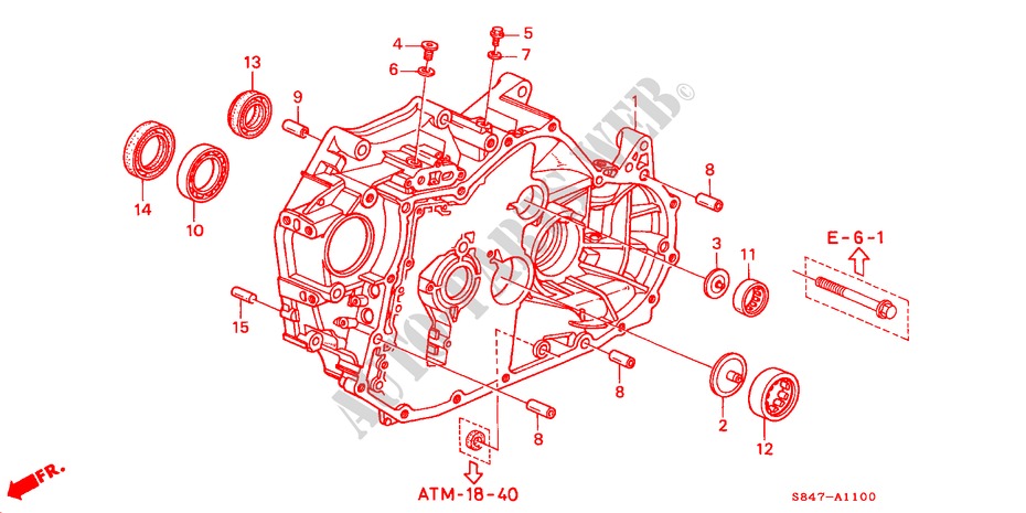 DREHMOMENTWANDLERGEHAEUSE(V6) für Honda ACCORD COUPE 3.0IV6 2 Türen 4 gang automatikgetriebe 2000