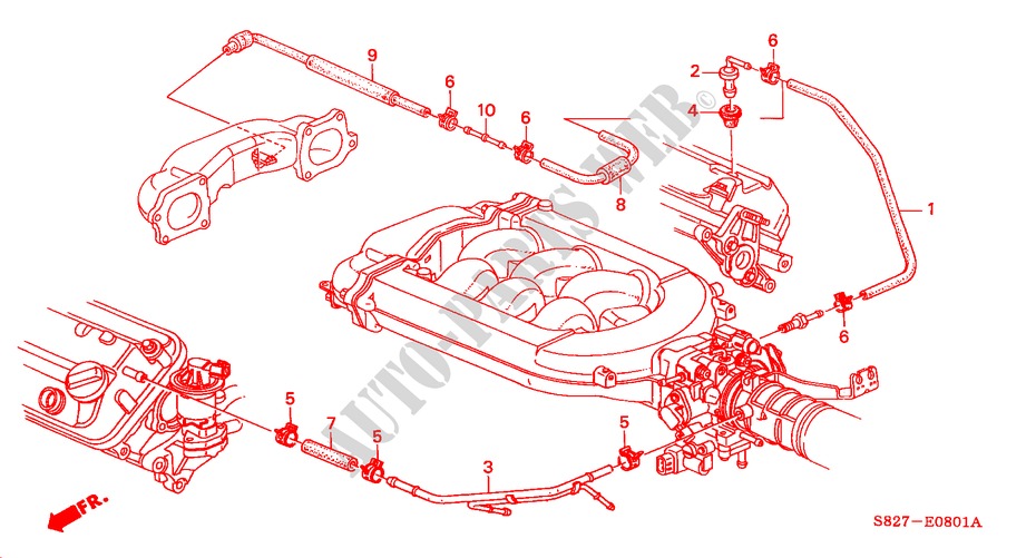 ENTLUEFTUNGSROHR(V6) für Honda ACCORD COUPE 3.0IV6 2 Türen 4 gang automatikgetriebe 2001