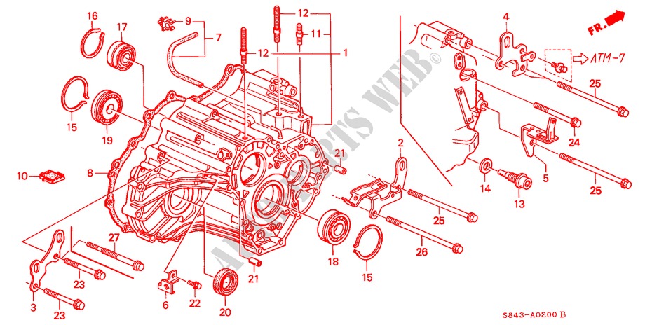 GETRIEBEGEHAEUSE(L4) für Honda ACCORD COUPE 2.0IES 2 Türen 4 gang automatikgetriebe 2001