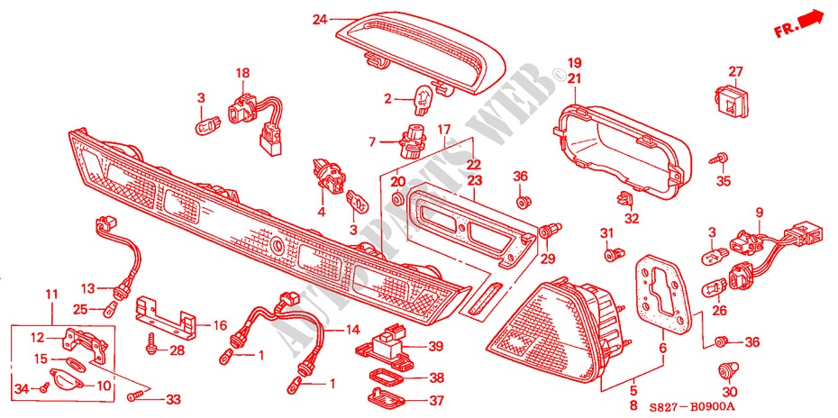 HECKLEUCHTE für Honda ACCORD COUPE 2.0IES 2 Türen 5 gang-Schaltgetriebe 2000