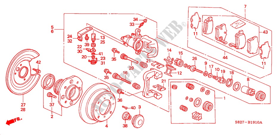 HINTERRADBREMSE(SCHEIBE)(L4) für Honda ACCORD COUPE 2.0IES 2 Türen 4 gang automatikgetriebe 2000