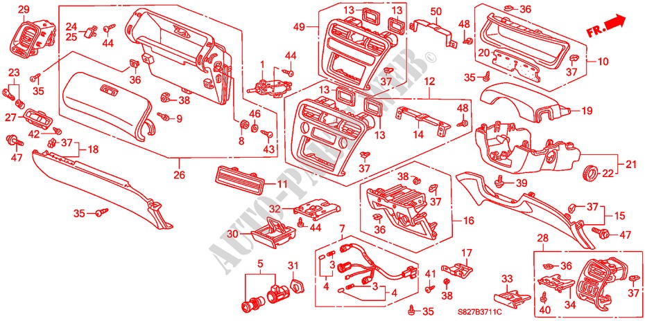 INSTRUMENTENBRETT(RH) für Honda ACCORD COUPE 3.0IV6 2 Türen 4 gang automatikgetriebe 2000