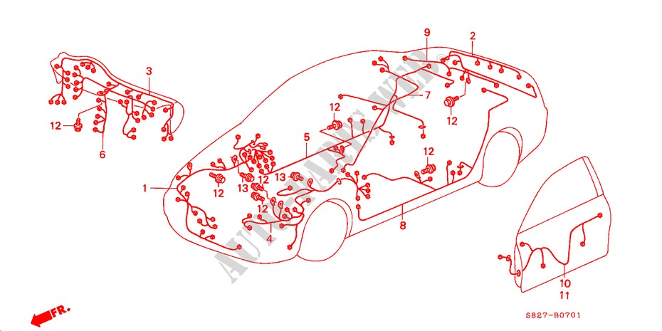 KABELBAUM(RH) für Honda ACCORD COUPE 3.0IV6 2 Türen 4 gang automatikgetriebe 1998