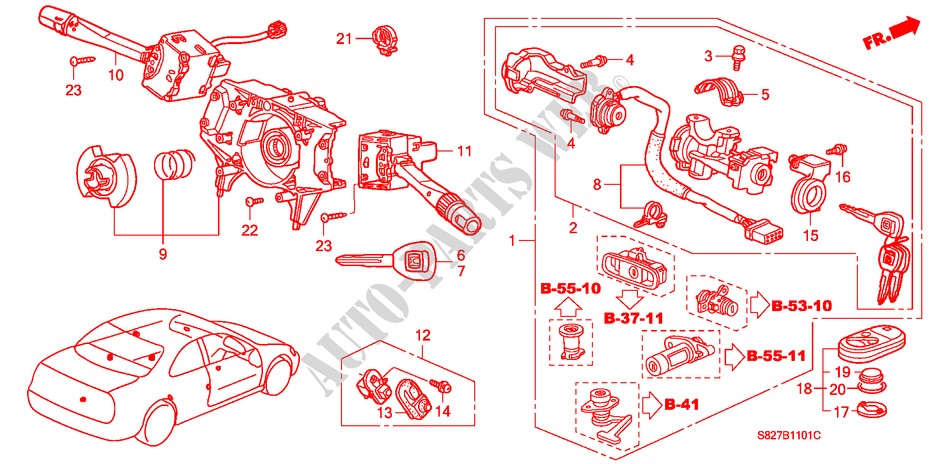 KOMBISCHALTER(RH) für Honda ACCORD COUPE 2.0IES 2 Türen 5 gang-Schaltgetriebe 2000