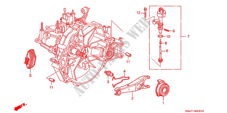 KUPPLUNGSFREIGABE für Honda ACCORD COUPE 2.0IES 2 Türen 5 gang-Schaltgetriebe 2000
