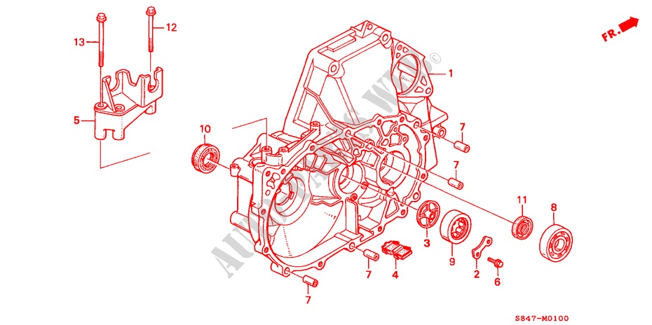 KUPPLUNGSGEHAEUSE für Honda ACCORD COUPE 2.0IES 2 Türen 5 gang-Schaltgetriebe 2001