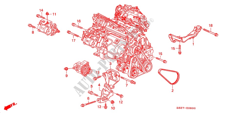 LICHTMASCHINENHALTERUNG(L4) für Honda ACCORD COUPE VTI 2 Türen 4 gang automatikgetriebe 2001