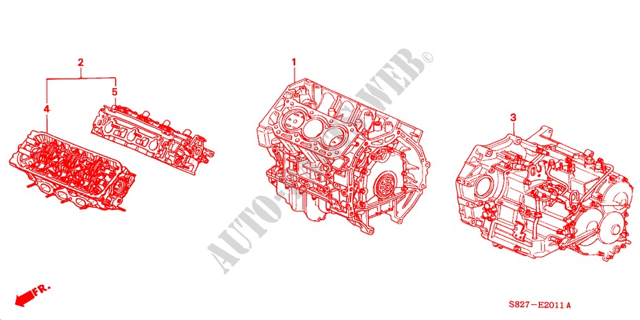 MOTOREINHEIT/ GETRIEBE KOMPL.(V6) für Honda ACCORD COUPE 3.0IV6 2 Türen 4 gang automatikgetriebe 2000