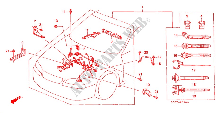 MOTORKABELBAUM(L4) (LH) für Honda ACCORD COUPE 2.0IES 2 Türen 4 gang automatikgetriebe 2001