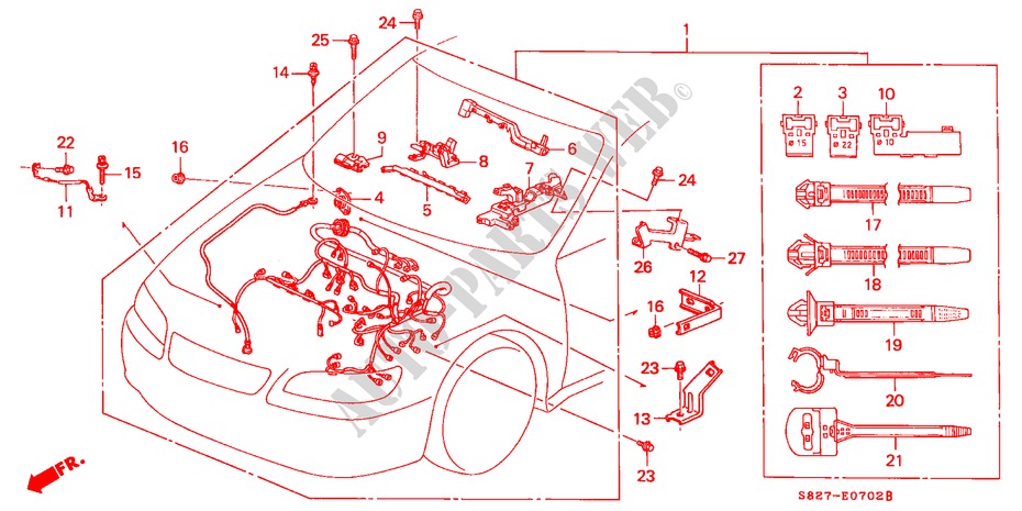 MOTORKABELBAUM(V6) (LH) für Honda ACCORD COUPE 3.0IV6 2 Türen 4 gang automatikgetriebe 2000