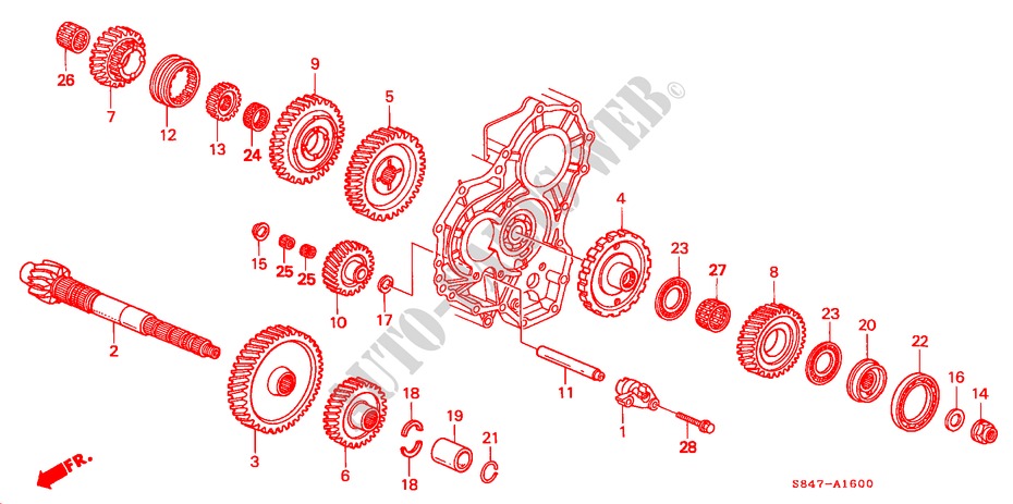 NEBENWELLE(V6) für Honda ACCORD COUPE 3.0IV6 2 Türen 4 gang automatikgetriebe 2000