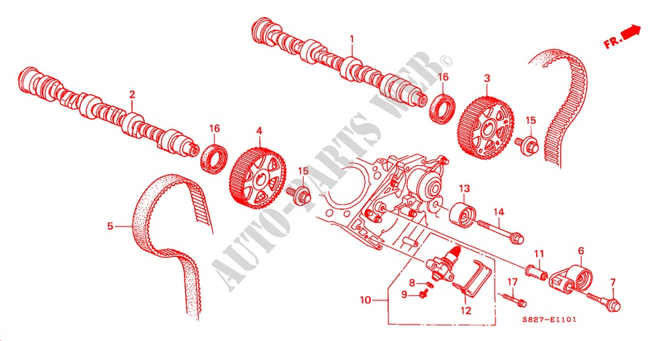 NOCKENWELLE/STEUERRIEMEN(V6) für Honda ACCORD COUPE 3.0IV6 2 Türen 4 gang automatikgetriebe 2000