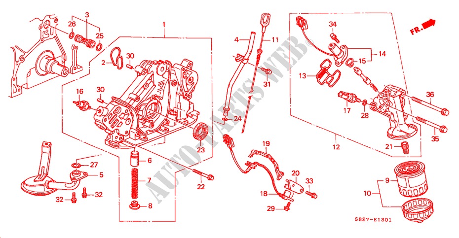 OELPUMPE/OELSIEB (V6) für Honda ACCORD COUPE 3.0IV6 2 Türen 4 gang automatikgetriebe 1998