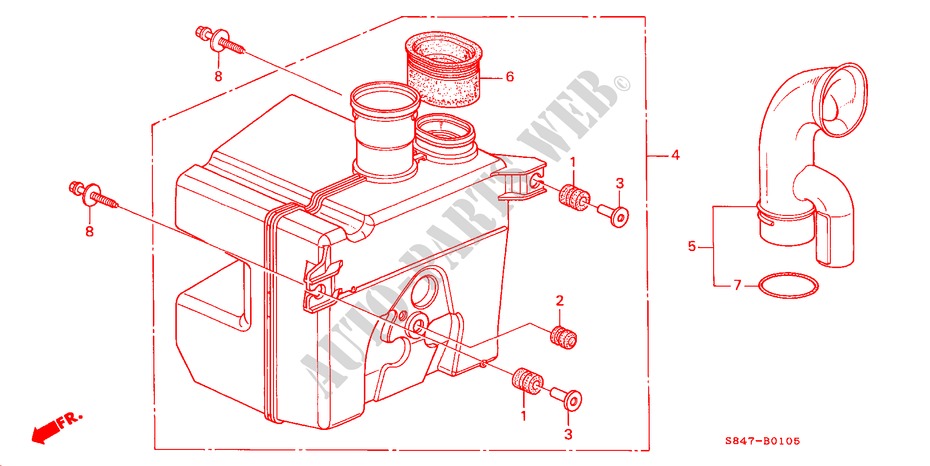 RESONATORKAMMER(L4) für Honda ACCORD COUPE 2.0IES 2 Türen 5 gang-Schaltgetriebe 2000