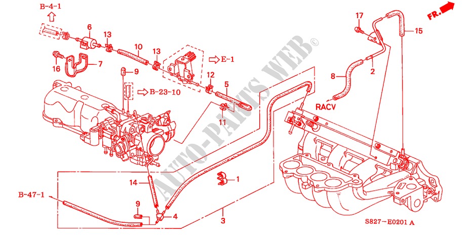 ROHRE(L4)(2) für Honda ACCORD COUPE 2.0IES 2 Türen 5 gang-Schaltgetriebe 2000
