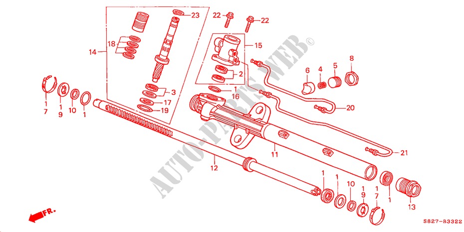 SERVOLENKGETRIEBE BAUTEILE(RH) für Honda ACCORD COUPE 3.0IV6 2 Türen 4 gang automatikgetriebe 2000