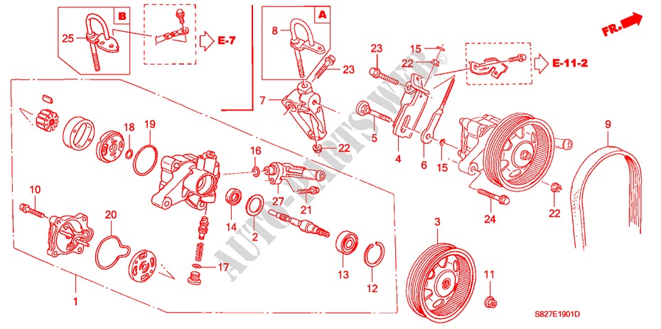 SERVOLENKPUMPE/ BUEGEL(V6) für Honda ACCORD COUPE 3.0IV6 2 Türen 4 gang automatikgetriebe 2000
