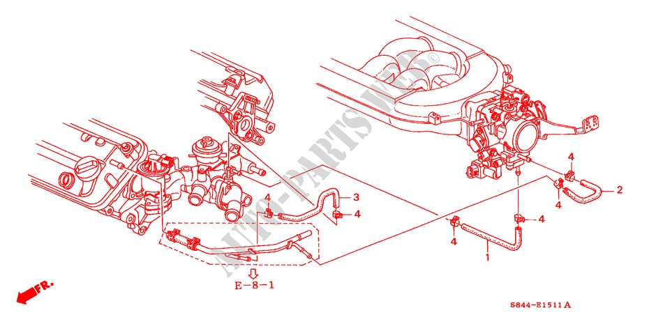 WASSERSCHLAUCH(V6) für Honda ACCORD COUPE 3.0IV6 2 Türen 4 gang automatikgetriebe 2000